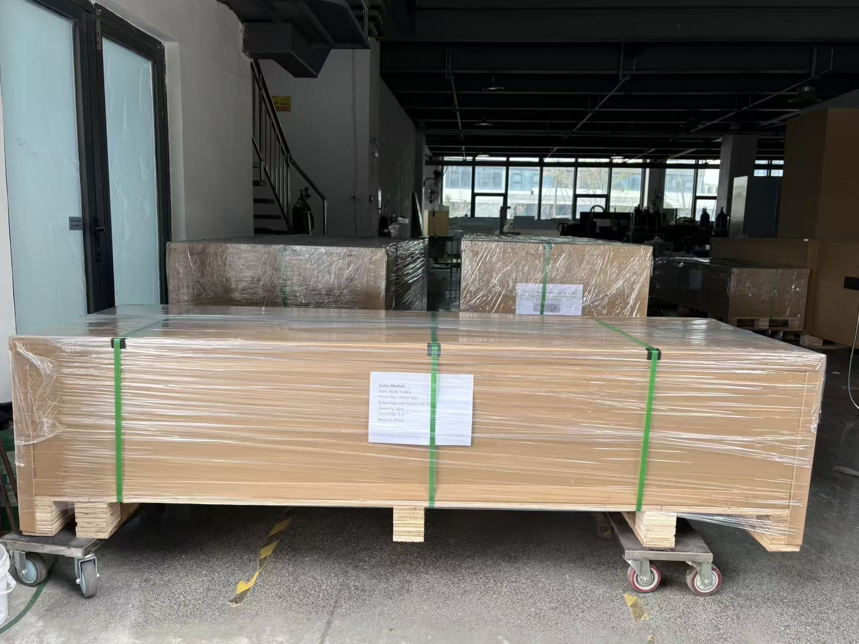 Professional medical equipment packaging with protective materials