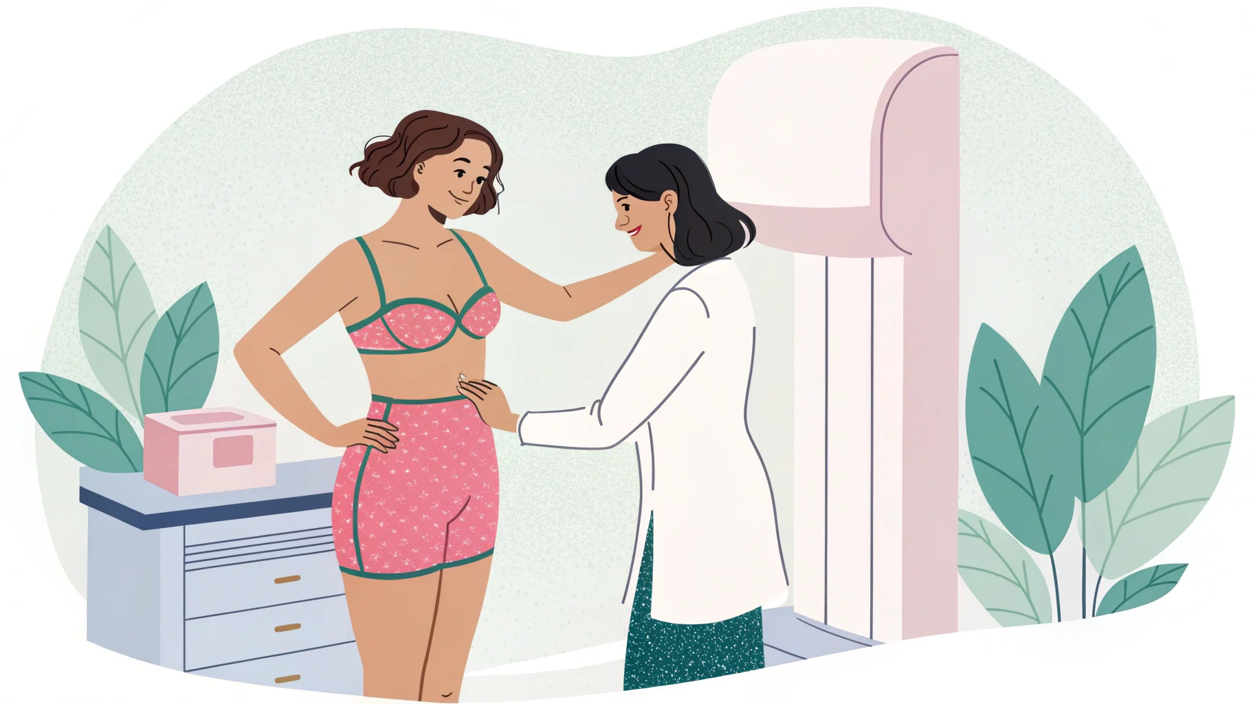 A calendar with a mammogram appointment circled