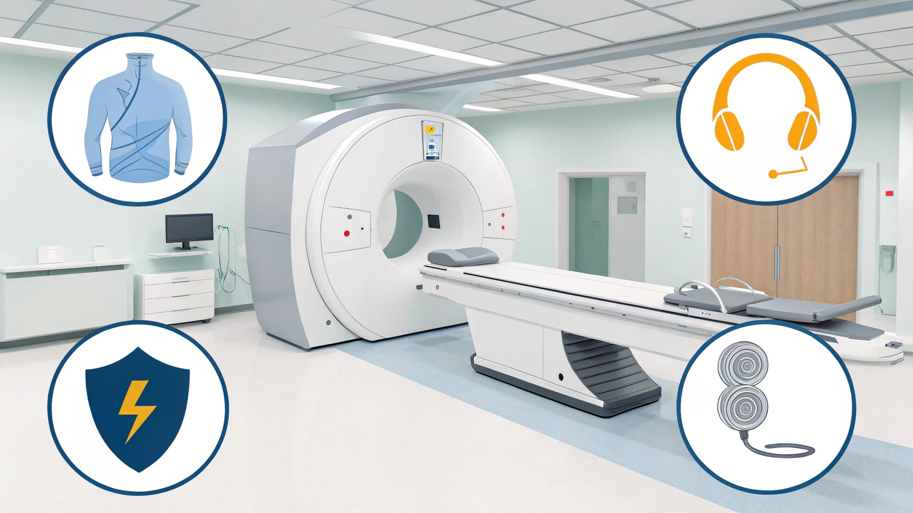 A patient calmly going into a wide-bore MRI machine